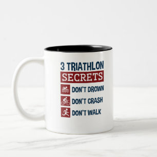Triathlon 3-hemligheter Drown inte Crash Walk Två-Tonad Mugg