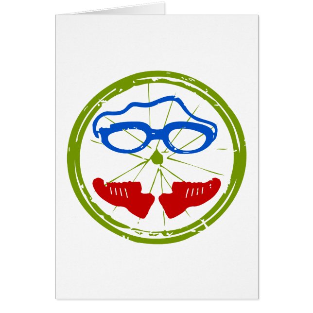 Triathlon Ansikte Hälsningskort (Framsidan)