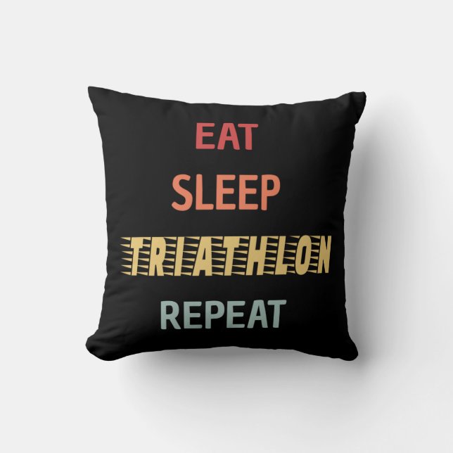 Triathlon - Ät Sova Triathlon Upprepa Kudde (Framsida)