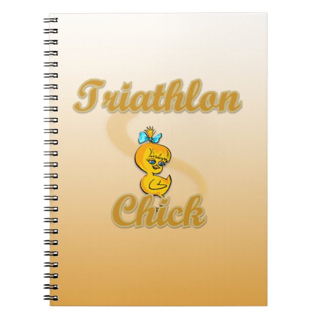 Triathlon-Chick Anteckningsbok Med Spiral (Framsidan)