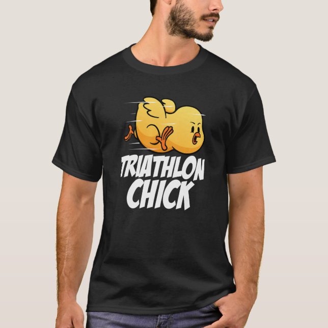 Triathlon Chick Springa Bike Simma Triathlon Triat T Shirt (Framsida)