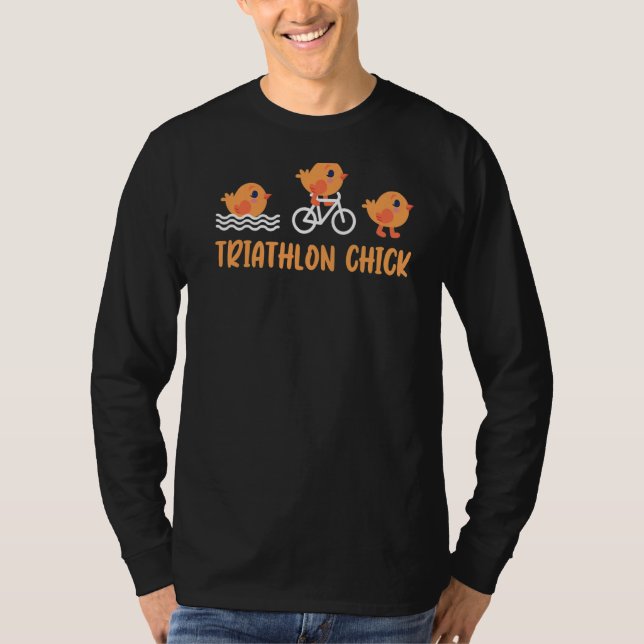 Triathlon Chick Springa Bike Simma Triathlon Triat T Shirt (Framsida)