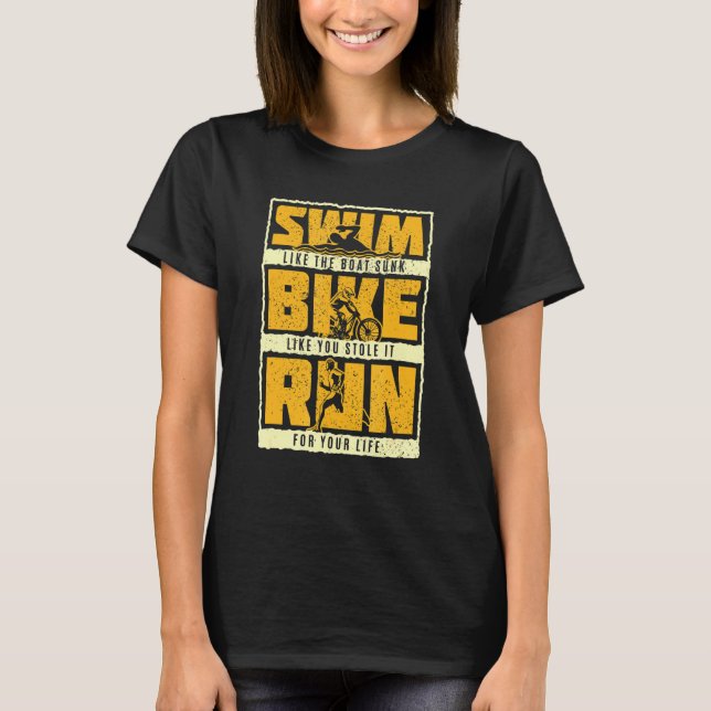 Triathlon-citat för en triathlete t shirt (Framsida)