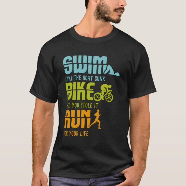Triathlon Competitor I Triathlete I Simma Bike Spr T Shirt (Framsida)