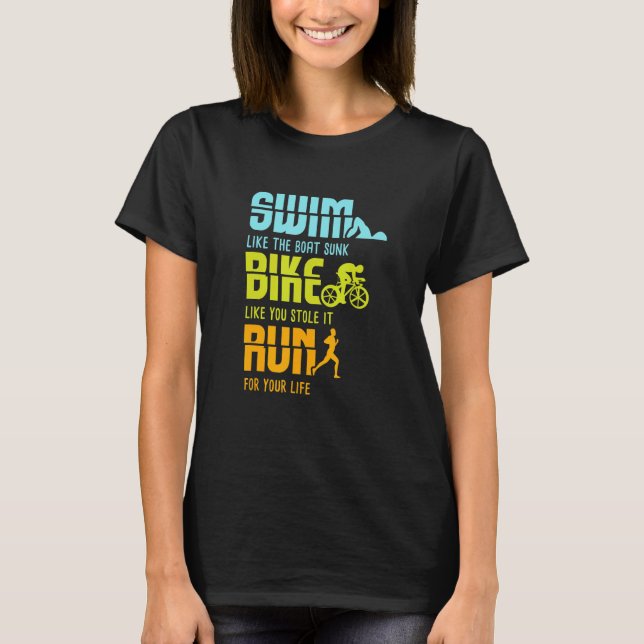 Triathlon Competitor I Triathlete I Simma Bike Spr T Shirt (Framsida)