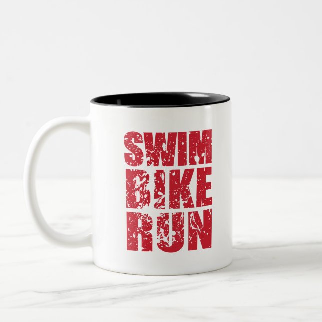 Triathlon cool design Två-Tonad mugg (Vänster)