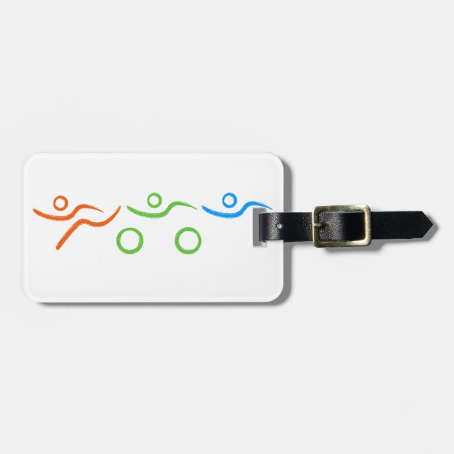 Triathlon-coola och unik design bagagebricka (Horisontell Framsida)