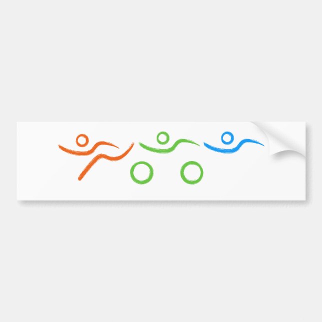 Triathlon-coola och unik design bildekal (Framsidan)