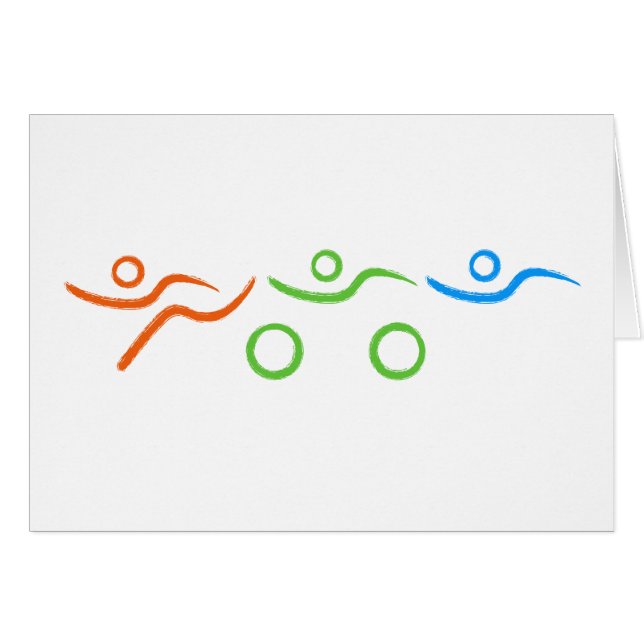 Triathlon-coola och unik design hälsningskort (Framsidan Horizontal)