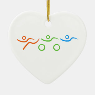 Triathlon-coola och unik design julgransprydnad keramik