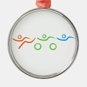 Triathlon-coola och unik design julgransprydnad metall