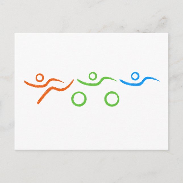 Triathlon-coola och unik design vykort (Framsida)