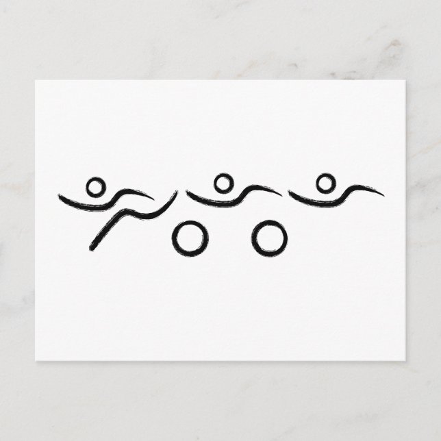 Triathlon-coola och unik design vykort (Framsida)