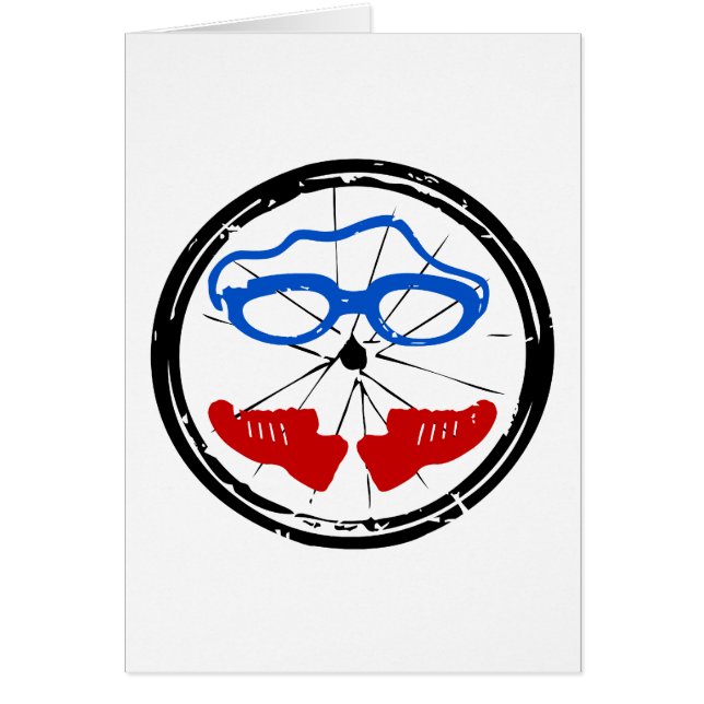 Triathlon-coolans konstnärliga logotyp hälsningskort (Framsidan)