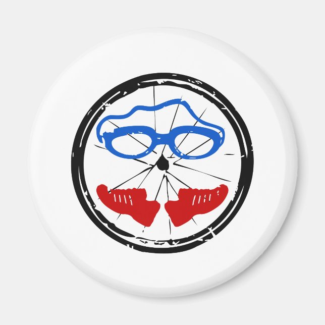 Triathlon-coolans konstnärliga logotyp magnet (Framsidan)