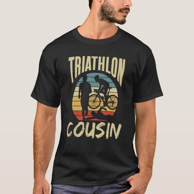 Triathlon Cousin Sport Triathlete T Shirt (Framsida)