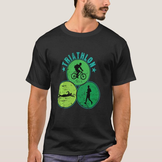Triathlon Cycling, Swimming, Running T Shirt (Framsida)