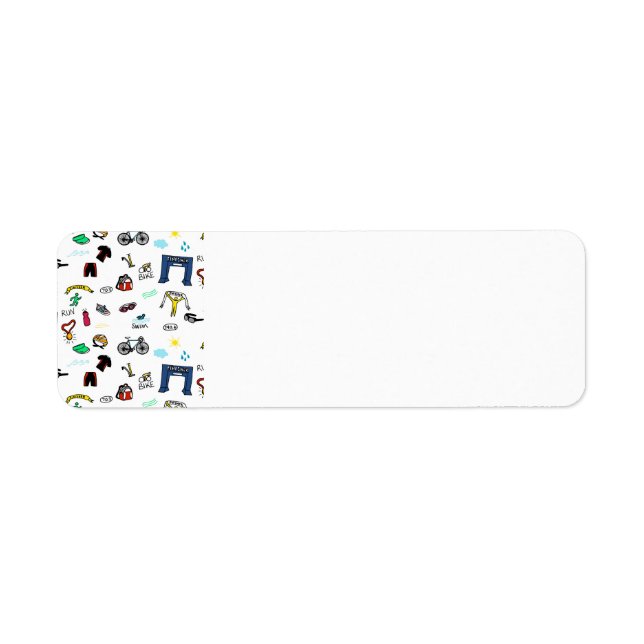 Triathlon Doodles-Returetiketter Returadress Etikett (Framsidan)