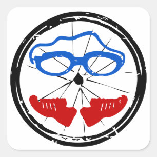 Triathlon Freak logotyp Fyrkantigt Klistermärke