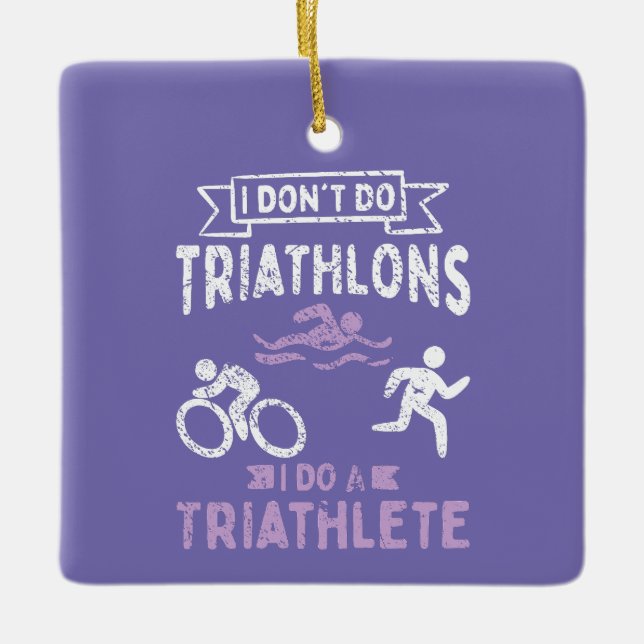 Triathlon Funny Julgransprydnad Keramik (Framsida)