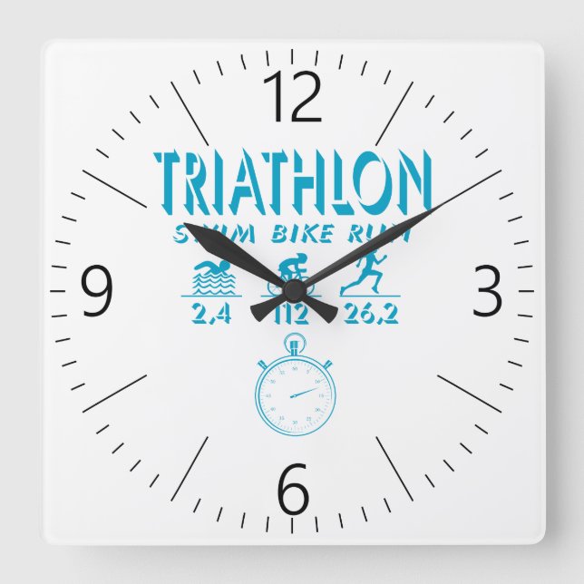 Triathlon Fyrkantig Klocka (Framsida)