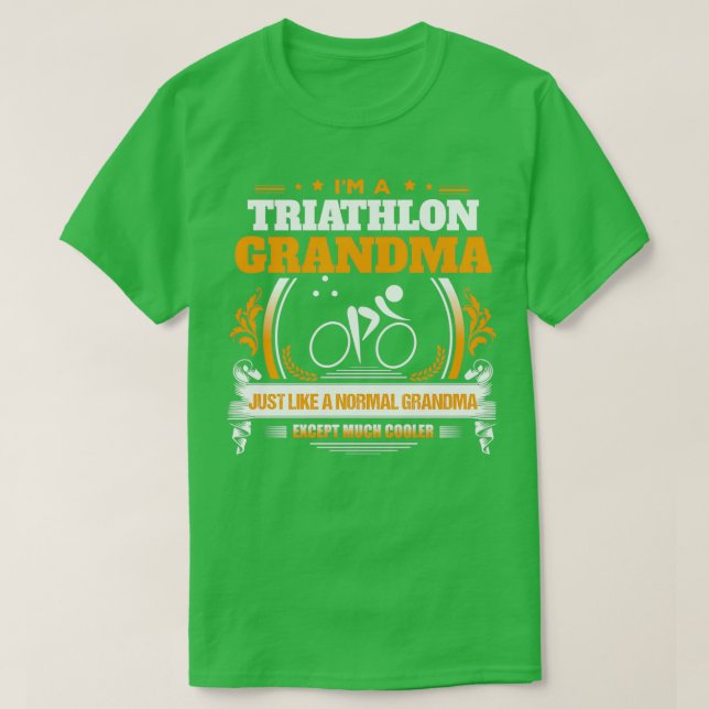 Triathlon Grandma jul Gift eller Birthday Prese T Shirt (Design framsida)