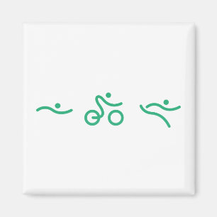 Triathlon Grönt logotyp Magnet