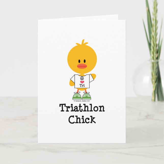 Triathlon-hälsningskort för Chick Kort (Framsida)