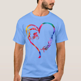 Triathlon heart t shirt
