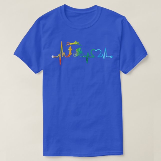 TRIATHLON HEARTBEAT VATTENFÄRG 2 T SHIRT (Design framsida)