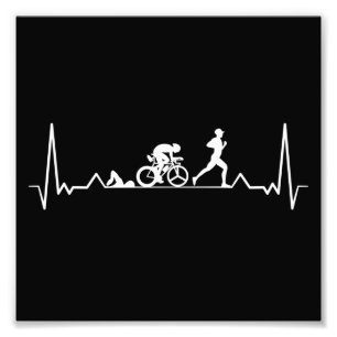 Triathlon Heartslag Fototryck