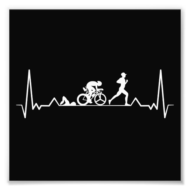 Triathlon Heartslag Fototryck (Framsidan)