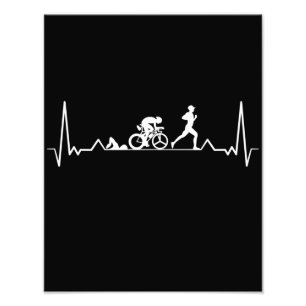 Triathlon Heartslag Fototryck