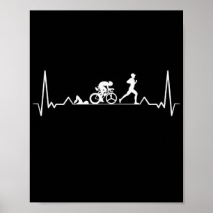 Triathlon Heartslag Poster