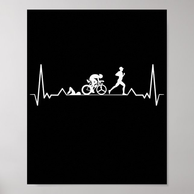 Triathlon Heartslag Poster (Framsidan)