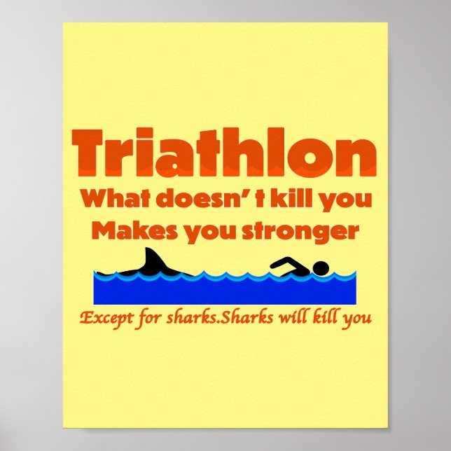 Triathlon Humor Skriv ut Poster (Framsidan)