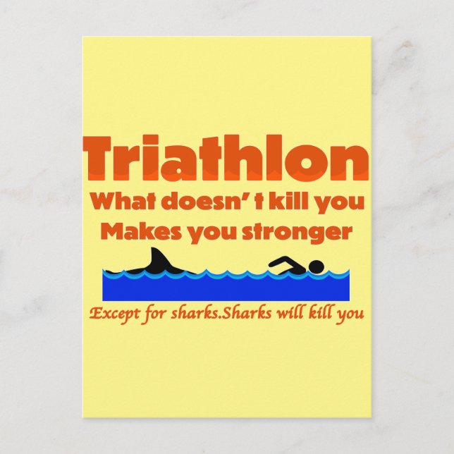 Triathlon Humor Skriv ut Vykort (Framsida)