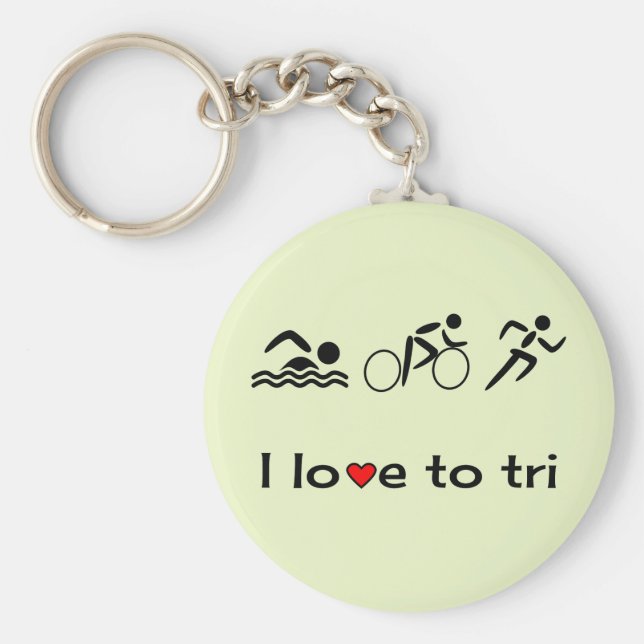 Triathlon-ikoner, rubrik kärlek till Tri Nyckelring (Framsidan)