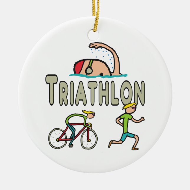 Triathlon Julgransprydnad Keramik (Framsidan)