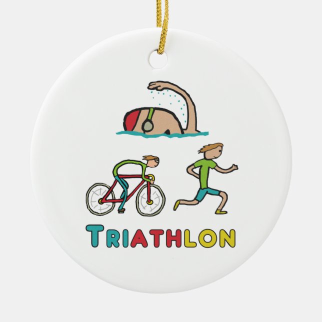 Triathlon Julgransprydnad Keramik (Framsidan)