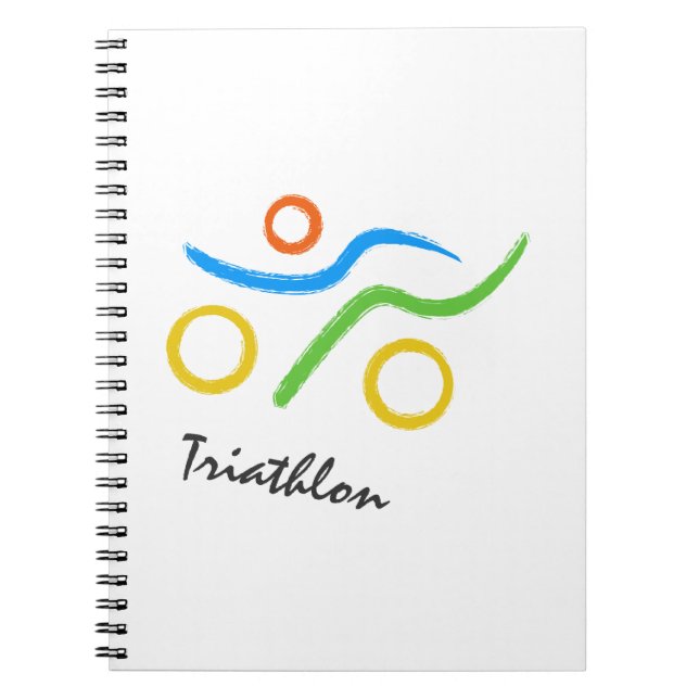 Triathlon-logotyp Anteckningsbok Med Spiral (Framsidan)
