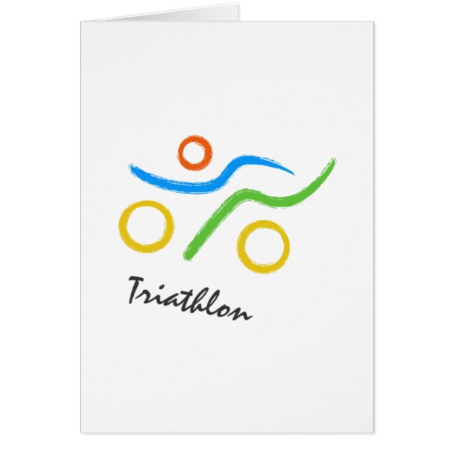 Triathlon-logotyp Hälsningskort (Framsidan)