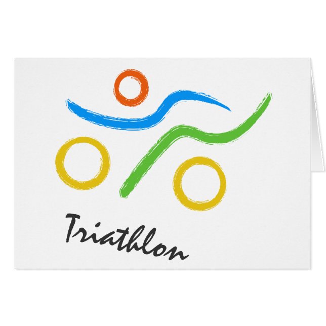 Triathlon-logotyp Hälsningskort (Framsidan Horizontal)
