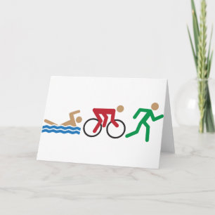 Triathlon logotyp-ikoner i färg kort