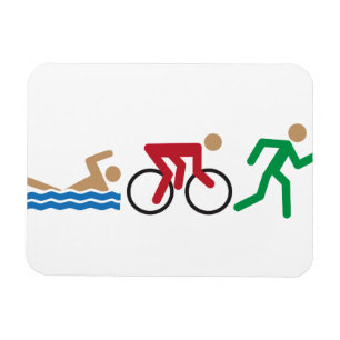 Triathlon logotyp-ikoner i färg magnet