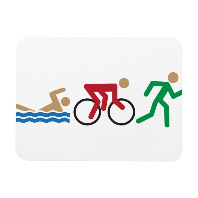 Triathlon logotyp-ikoner i färg magnet (Horisontell)