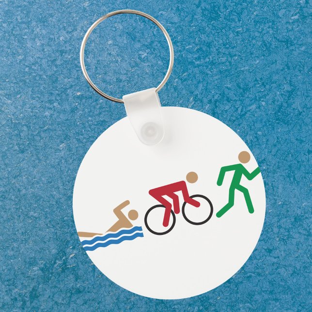 Triathlon logotyp-ikoner i färg nyckelring (Skapare uppladdad)