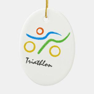 Triathlon-logotyp Julgransprydnad Keramik