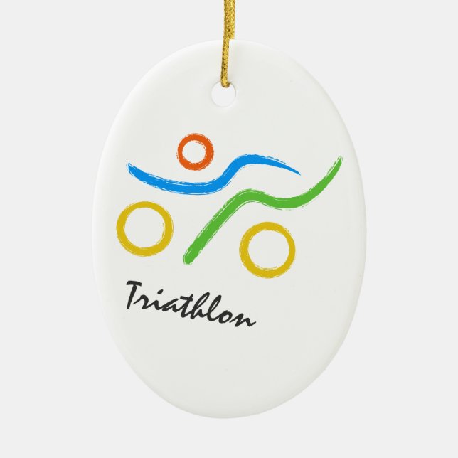 Triathlon-logotyp Julgransprydnad Keramik (Framsidan)