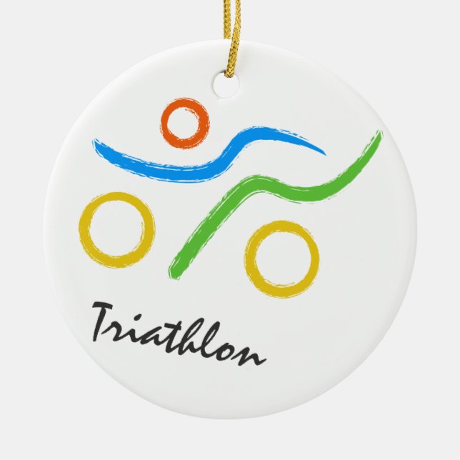Triathlon-logotyp Julgransprydnad Keramik (Framsidan)